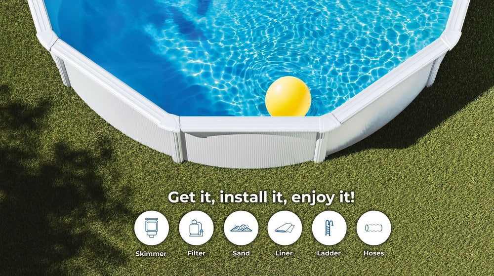 Piscina elevada Gre Fidji circular Blanco