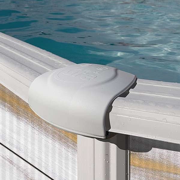 Piscina elevada imitación madera Gre Finlandia Ovalada