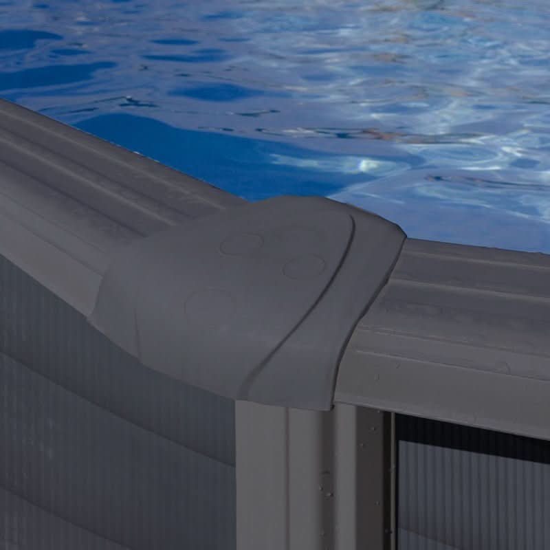 Piscina elevada Gre Circular antracita 132cm de altura