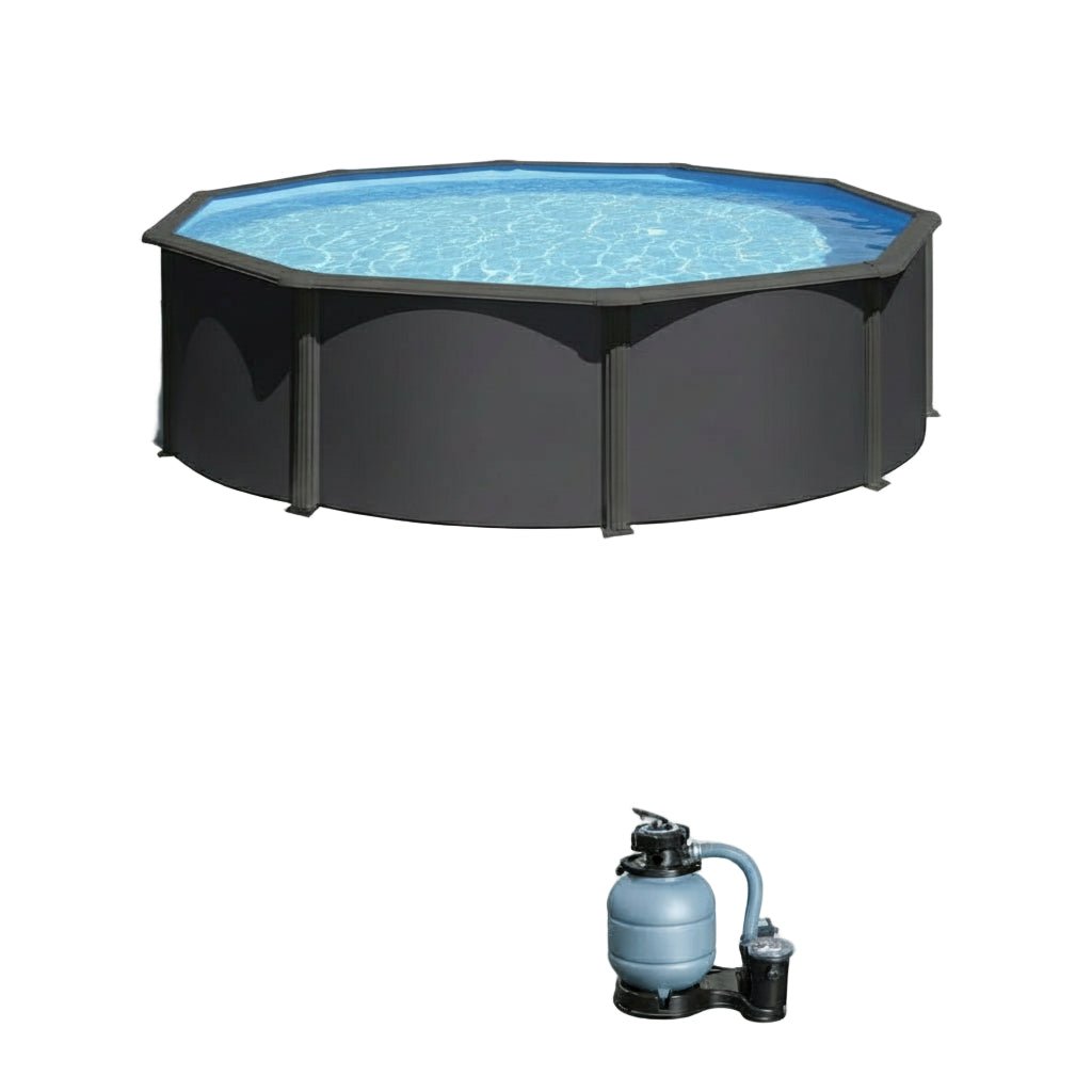 Piscina elevada Gre Circular antracita 132cm de altura