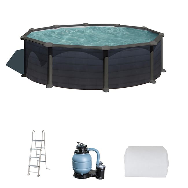 Piscina elevada Gre Circular antracita 120cm de altura