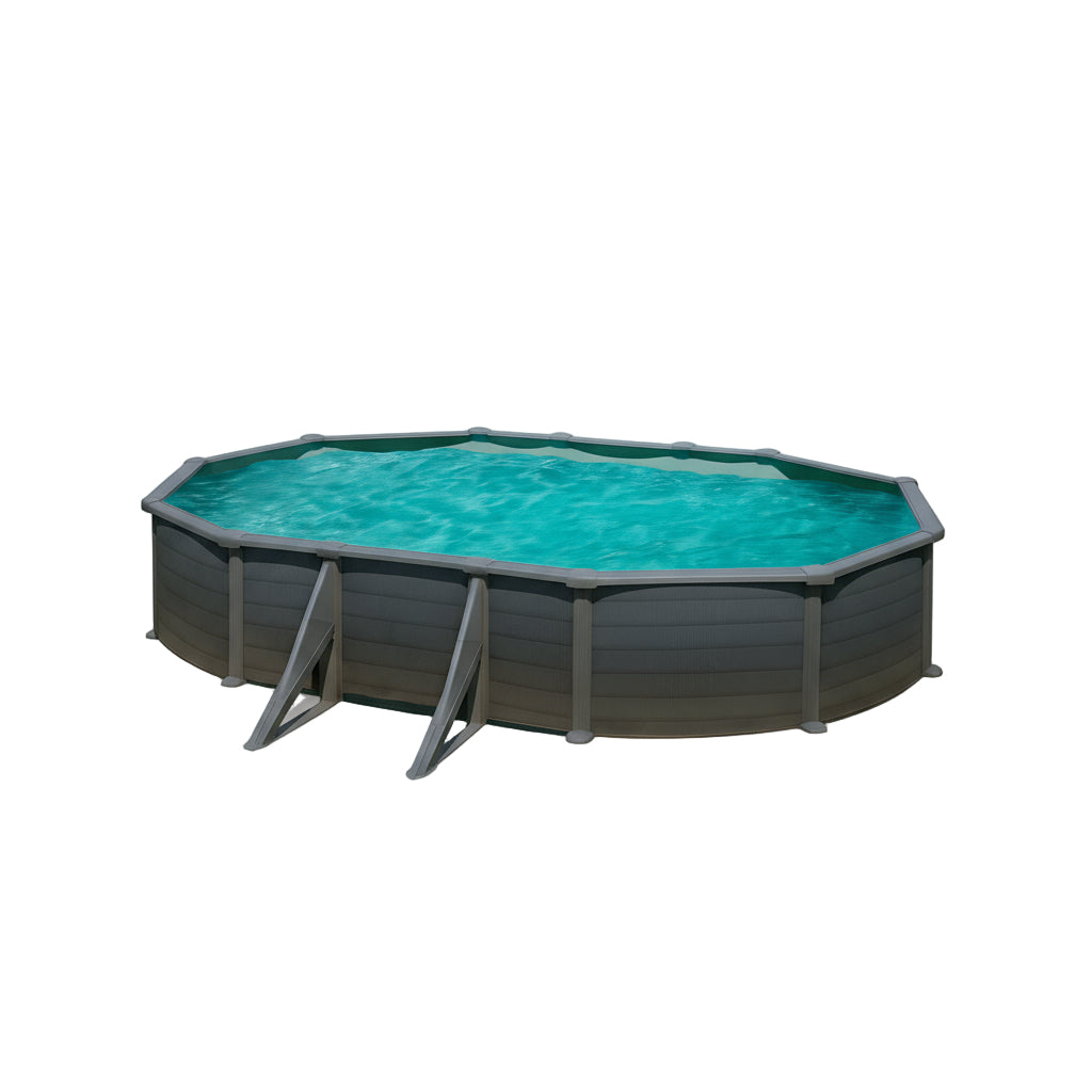 Piscina elevada Gre Ovalada antracita 120cm de altura