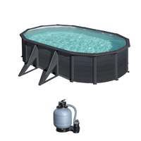 Piscina elevada Gre Kea Ovalada antracita