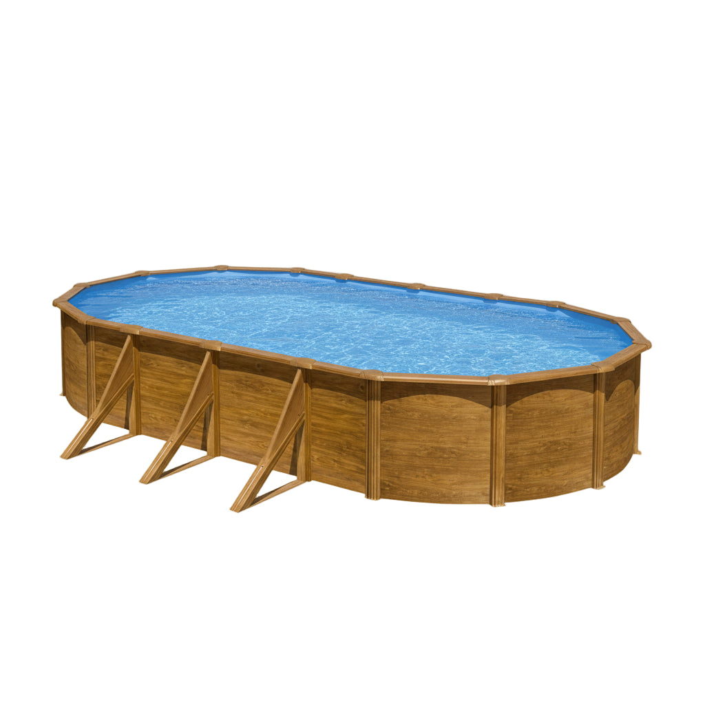 Piscina elevada Imitación Madera Gre Pacific Ovalada Imitación Madera
