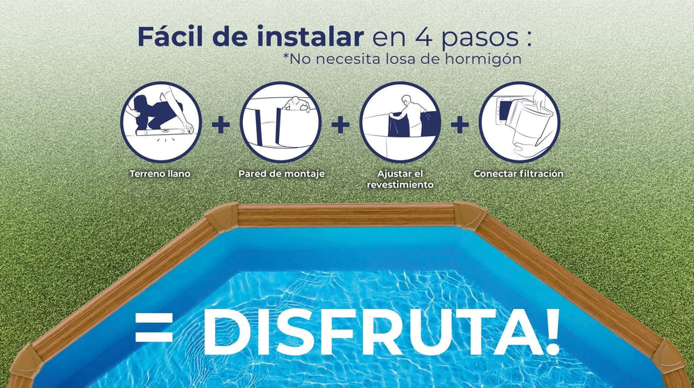 Piscina elevada Imitación Madera Gre Pacific Ovalada Imitación Madera