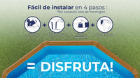 Piscina elevada Imitación Madera Gre Pacific Ovalada Imitación Madera