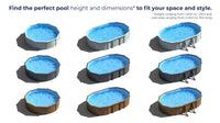Piscina elevada imitación madera Gre Sicilia Ovalada 500x300x120