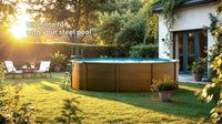Piscina elevada imitación madera Gre Sicilia Ovalada 500x300x120