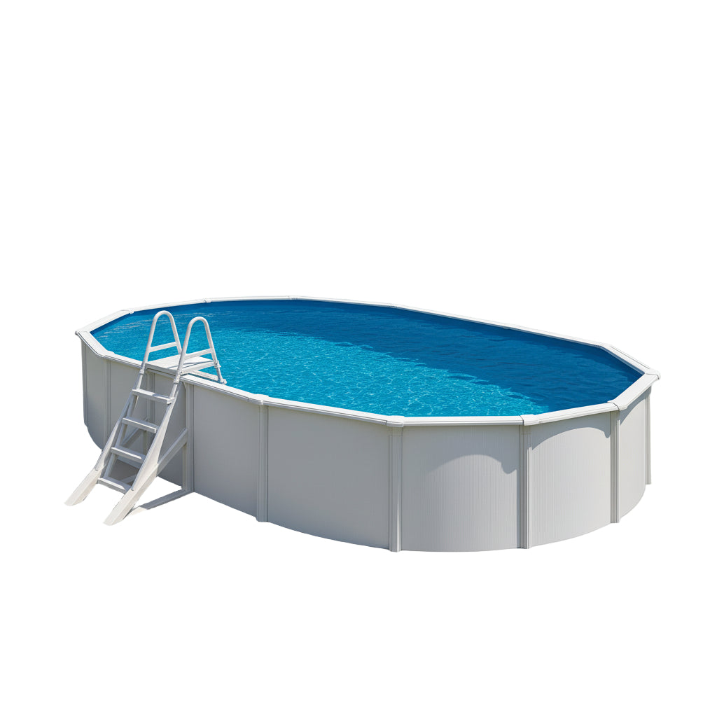 Piscina elevada Gre Wet ovalada chapa blanca depuradora
