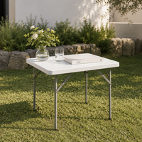 Mesa Plegable Portátil 84x84x74 Cm Blanco