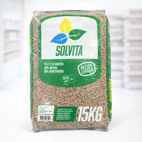 SOLVITA Pellets de Madera 100% Natural ENplus A1 - Saco 15 kg Alto Rendimiento