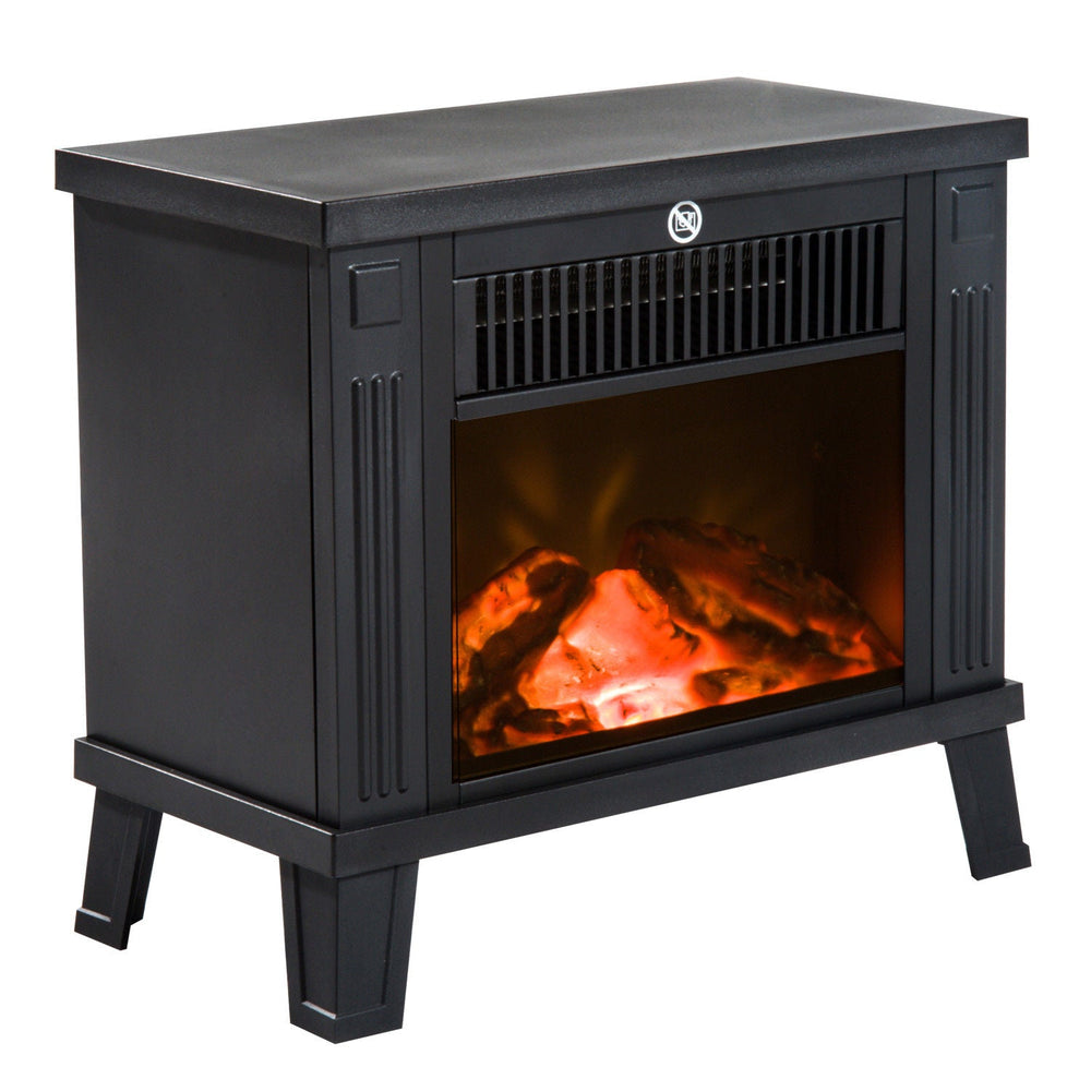 Chimenea decorativa con Efecto de Llama y Protección contra Sobrecalentamiento para Salas 13-18 m² 34x17x31 cm Negro