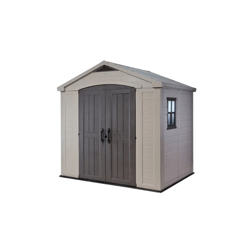 Keter - Caseta de exterior Factor 8x6 marrón/beige