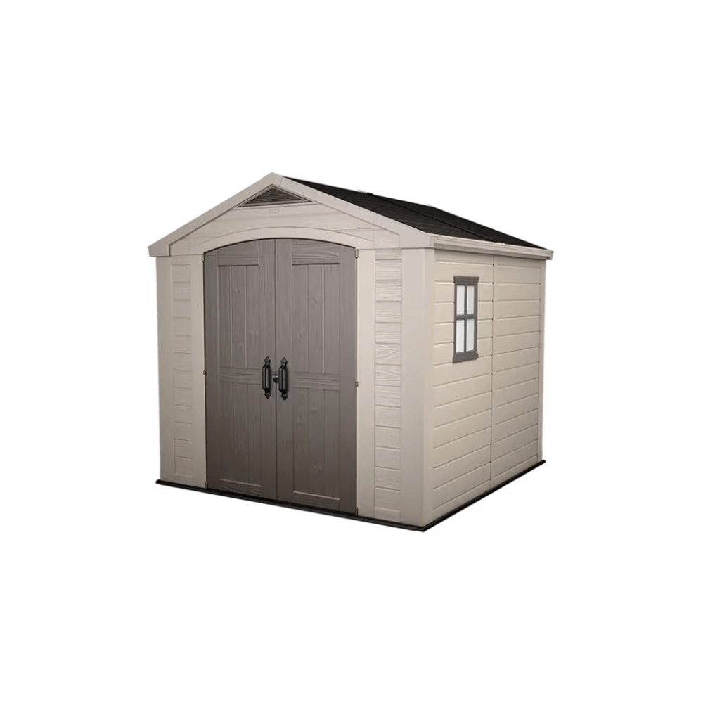 Keter - Caseta de exterior Factor 8x8 marrón/beige