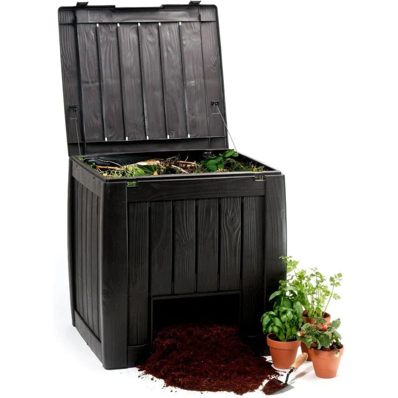 Keter - Compostador de jardín Deco con base marrón