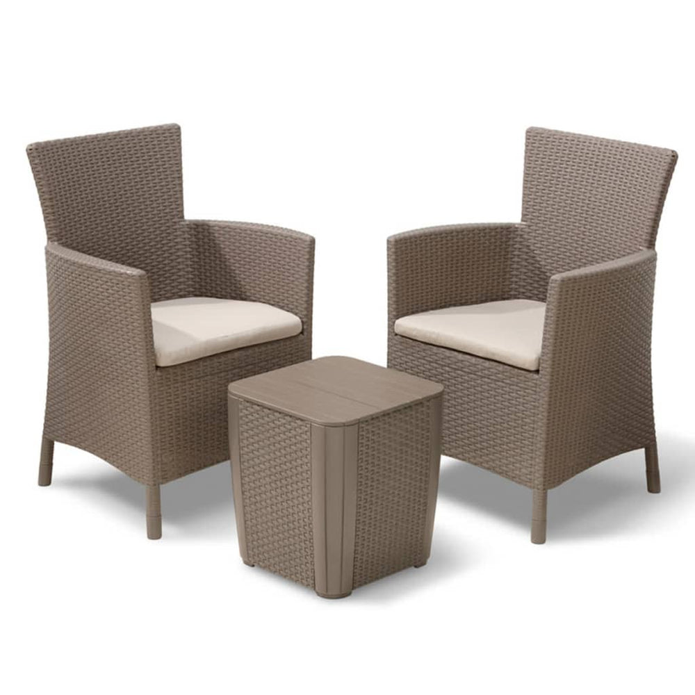 Keter - Conjunto de exterior 2 plazas Iowa Balcony capuchino