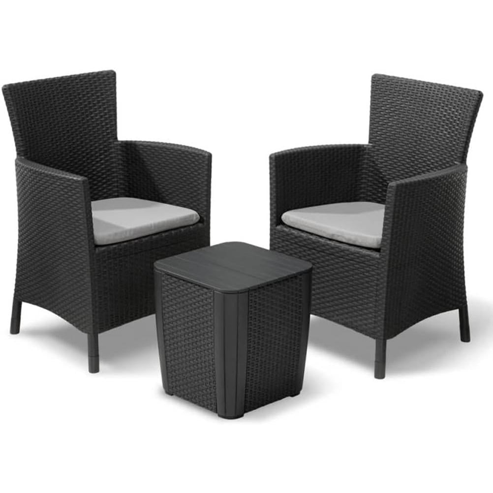 Keter - Conjunto de exterior 2 plazas Iowa Balcony grafito