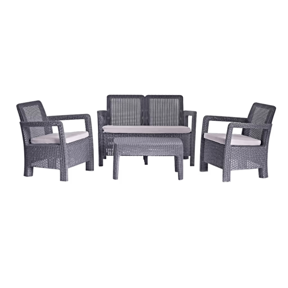 Keter - Conjunto de exterior 4 plazas Rosalie Lounge grafito