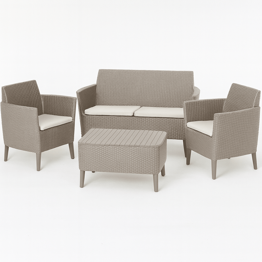 Keter - Conjunto de exterior 4 plazas Salemo Lounge capuchino