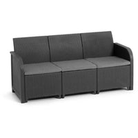 Keter - Conjunto de exterior 5 plazas Rosalie Lounge grafito