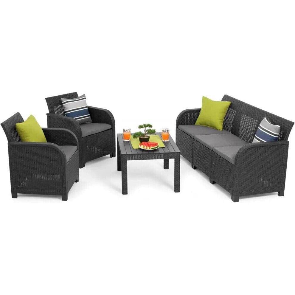 Keter - Conjunto de exterior 5 plazas Rosalie Lounge grafito