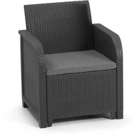 Keter - Conjunto de exterior 5 plazas Rosalie Lounge grafito