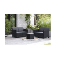 Keter - Conjunto de exterior 5 plazas Marie Lounge negro