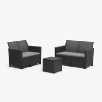 Keter - Conjunto de exterior 5 plazas Marie Lounge negro
