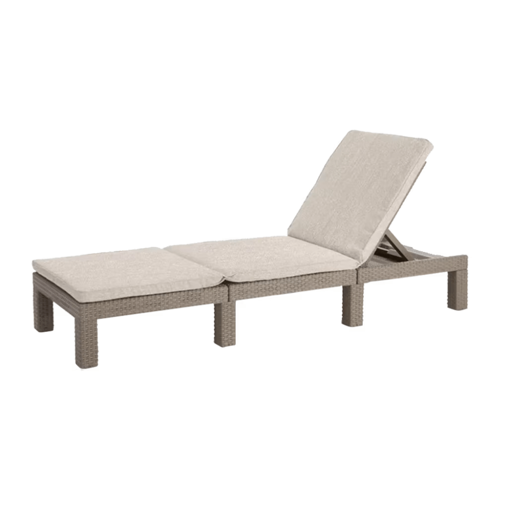 Keter - Tumbona de exterior Daytona Deluxe capuchino