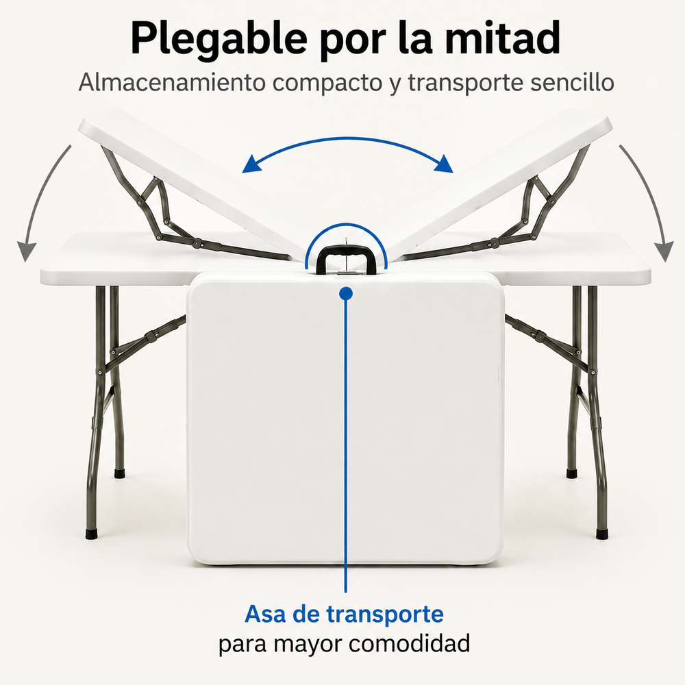Mesa Plegable Jardín Portátil 180x74x74 cm