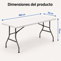 Mesa Plegable Jardín Portátil 180x74x74 cm