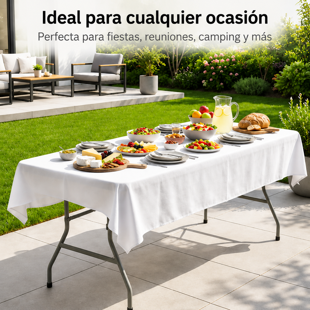Mesa Plegable Jardín Portátil 180x74x74 cm