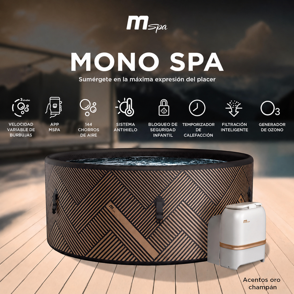 MSpa - Spa hinchable semirrígido circular Mono-Eco 6-8 personas