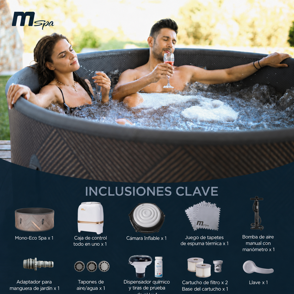 MSpa - Spa hinchable semirrígido circular Mono-Eco 6-8 personas