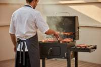 Barbacoa de carbón con ruedas para jardín y terraza