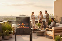 Barbacoa de carbón con ruedas para jardín y terraza