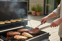 Barbacoa de carbón con ruedas para jardín y terraza