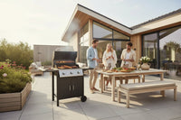 Barbacoa de gas 3 fuegos para jardín y terraza