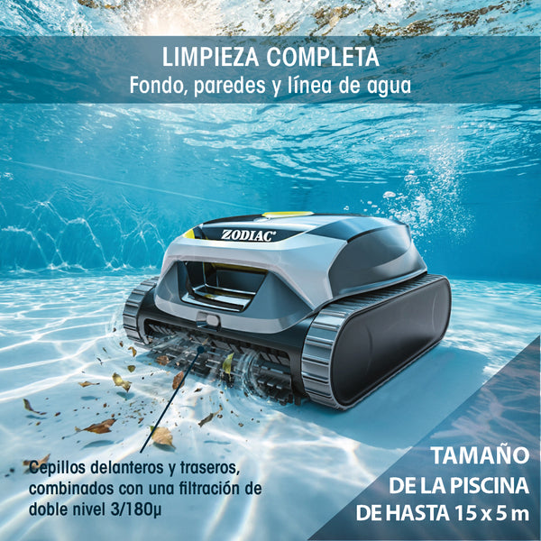Zodiac Freedom Lite — Robot Limpiafondos Sin Cable para Piscina con Batería de Iones de Litio