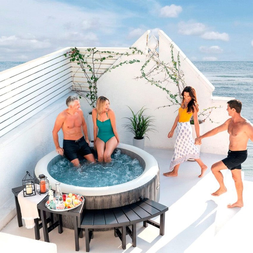 Intex Pack 4 Bancos Modulares de plástico Spa Circular 4 Personas