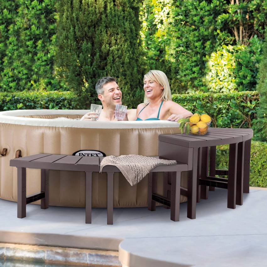 Intex Pack 4 Bancos Modulares de plástico Spa Circular 4 Personas