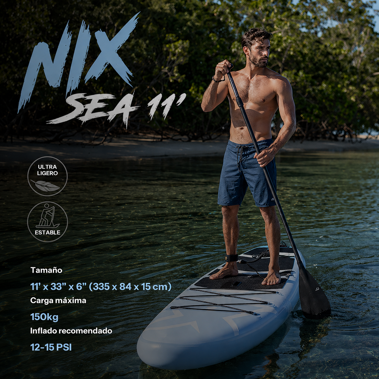 Tabla de paddle surf hinchable 11" 335 cm azul