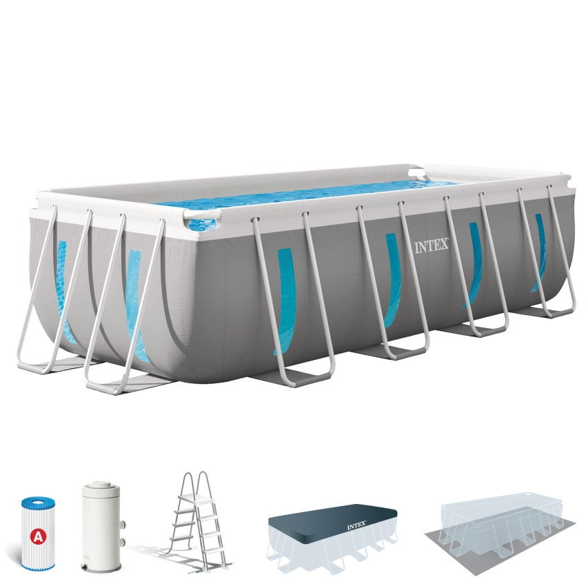 Intex Piscina Desmontable Rectangular Prism Frame Clearview 400x200x122cm
