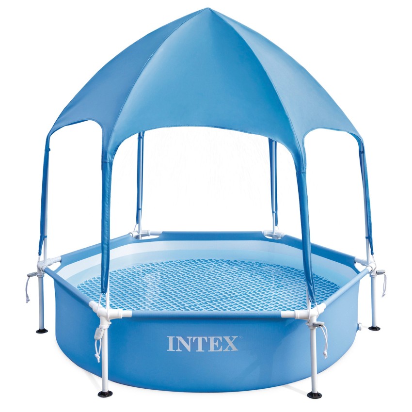 Intex Metal Frame Piscina Desmontable Hexagonal 700 Litros Azul