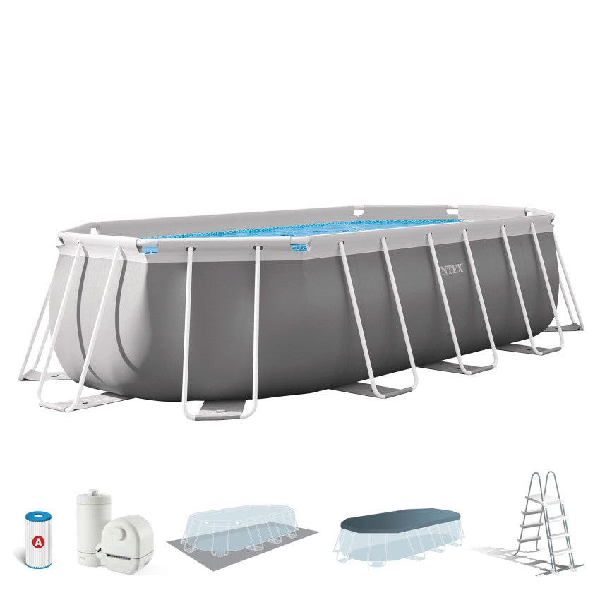 Intex Prism Frame Piscina Ovalada Desmontable 503x274x122 cm con Depuradora