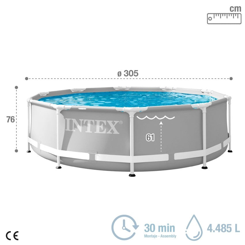 Intex Piscina Desmontable Prism Frame Redonda 457x122 cm con Depuradora