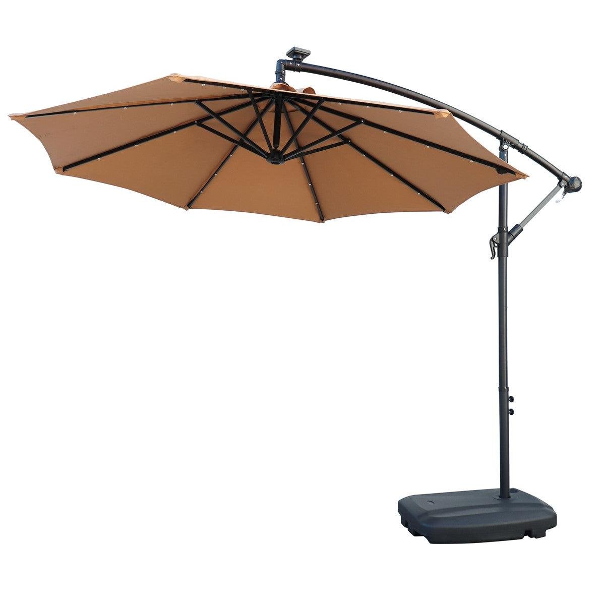 Poolstar – Paraguas 250 cm beige + base 60 L para jardín