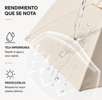 Sombrilla 3 metros de Jardín Regulable con Manivela Protección UV