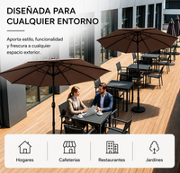 Sombrilla 3 metros De Jardín Regulable Protección UV
